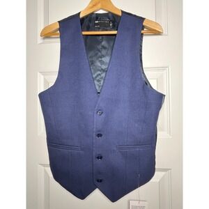 Asos Design Women's Blue Vest V neck front four-button Size US 6